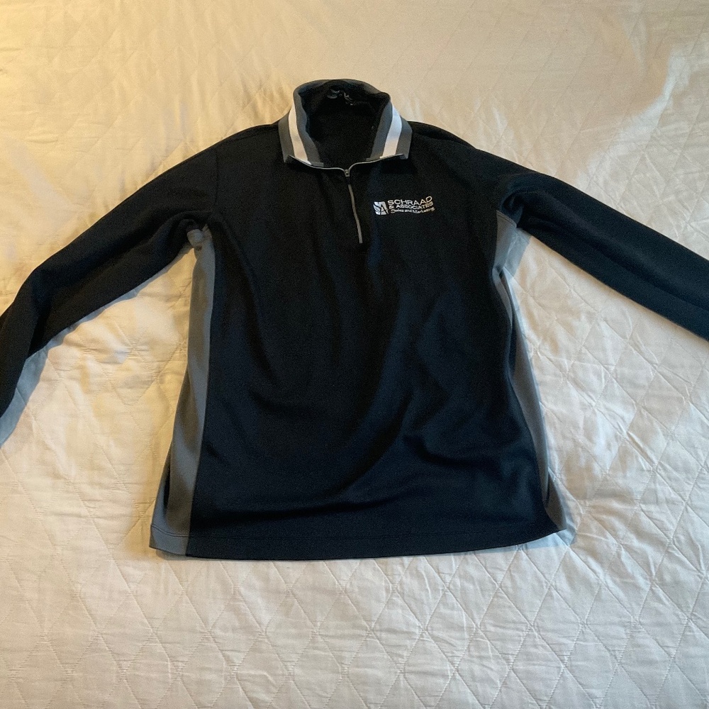 Nike Golf Dri-Fit Mens Black Grey 1/4 Zip Pullover Sweatshirt XL Polyester Soft